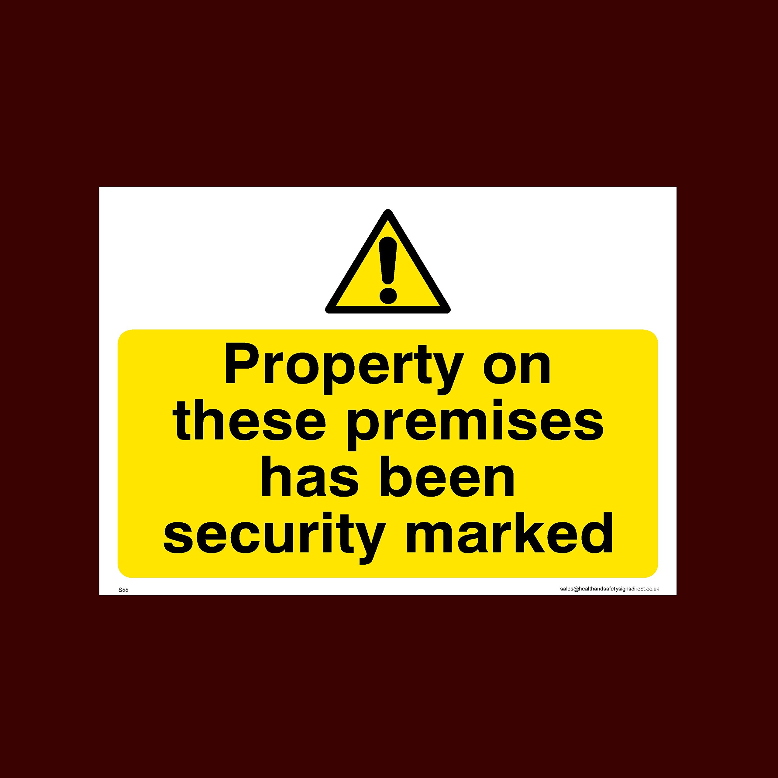 Ussp&S Property On These Premises Has Been Security Marked Sticker/Self Adhesive Sign (S55) - Cctv, Security, Warning, Alarmed, Surveillance, Camera, Dogs, Premises