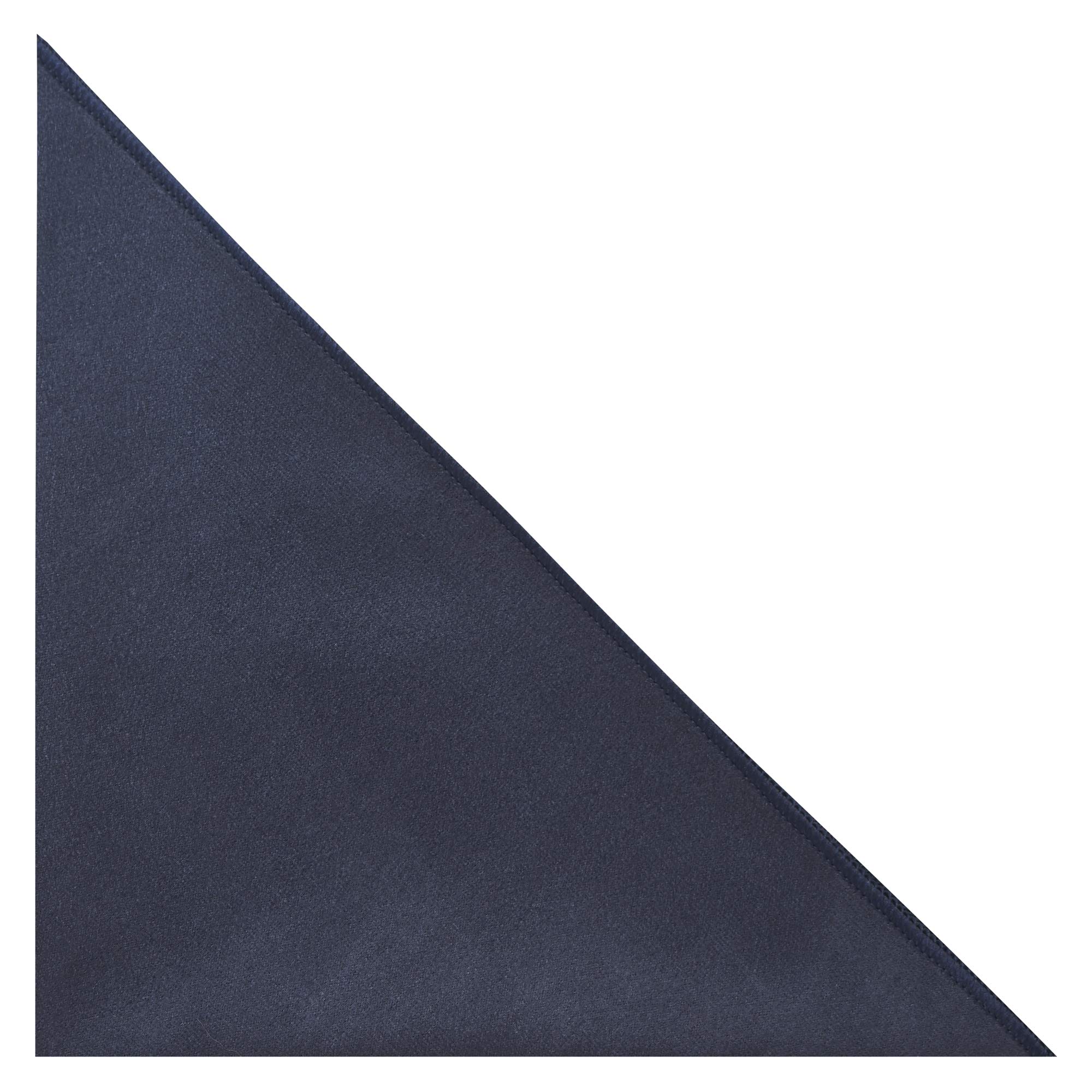Luxury Navy Blue Suede Pocket Square, Handkerchief, Moleskin