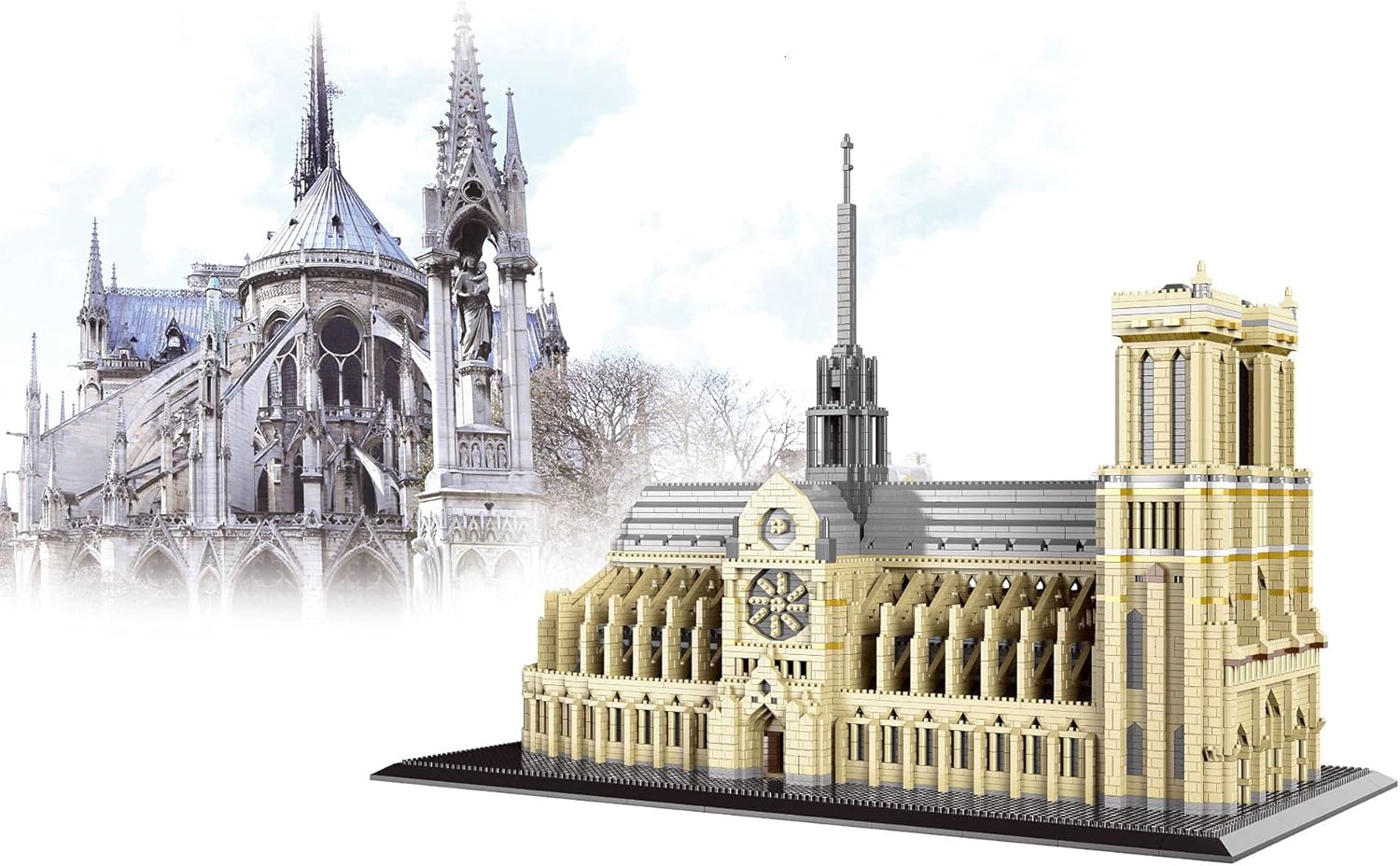 Amazon.co.jp 3D 立体パズル ノートルダム大聖堂 、モデルキットマイクロダイヤモンド・ビルディング・ブロック、パズル 誕生日