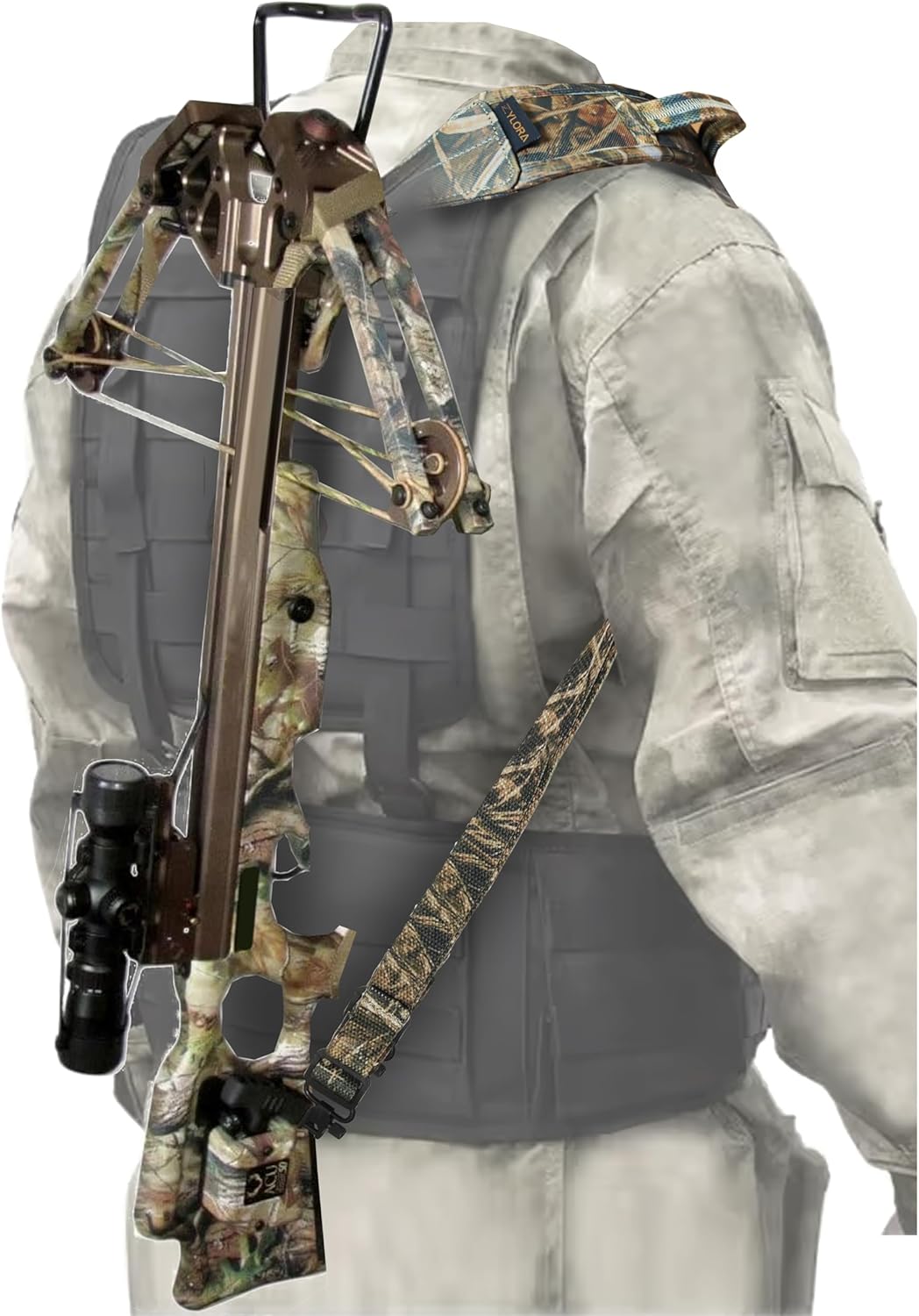 Zylora Crossbow Sling with Non-Slip Sholder Pad, Two Points Crossbow Sling with Quick-Grab Handle and Thumb Hole, Corssbow Accessaries for Hunting and Shooting
