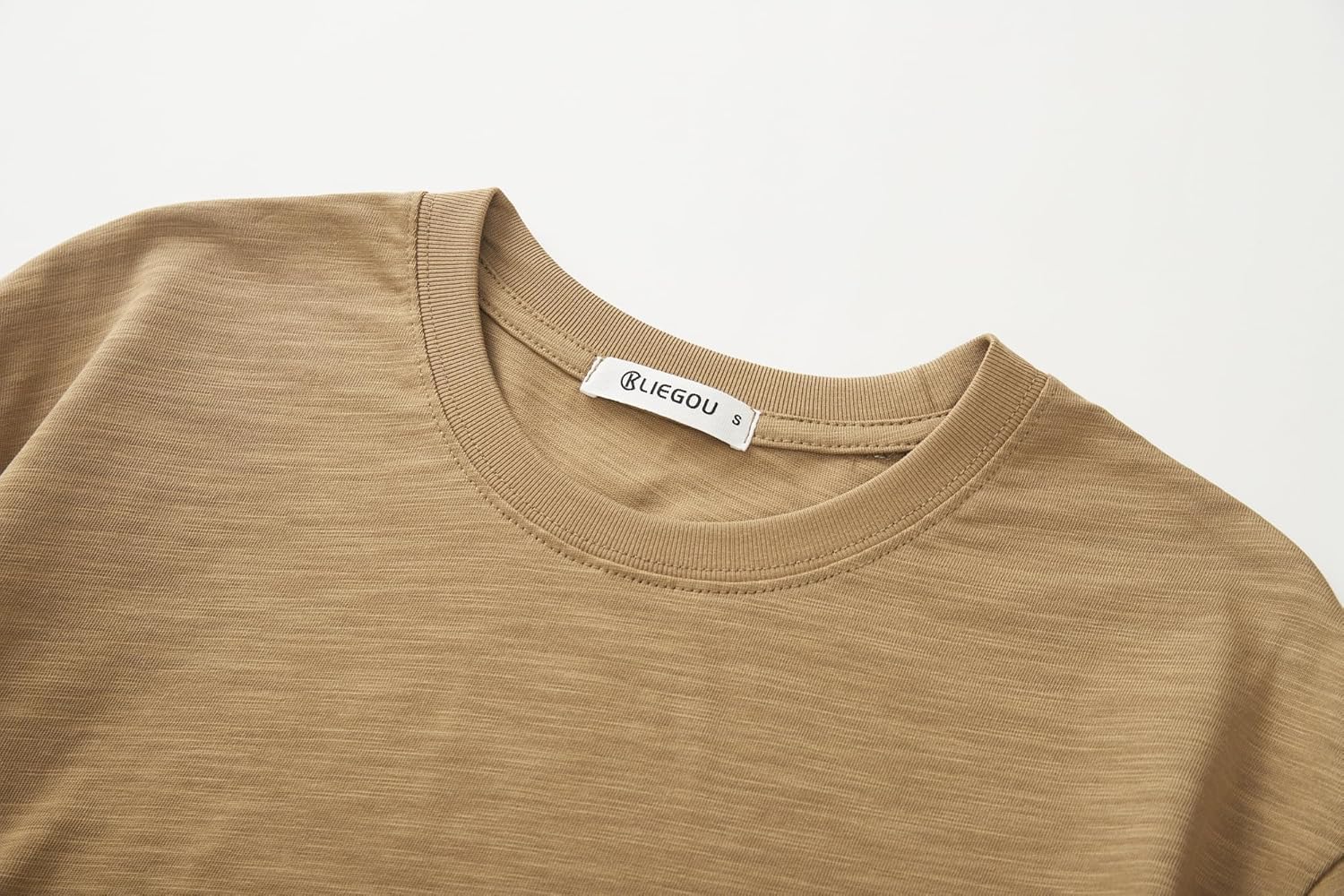 KLIEGOU Men's 100 Cotton Loose Fit Thick T-Shirt Heavy Weight Crewneck Tees for Men - Image 5