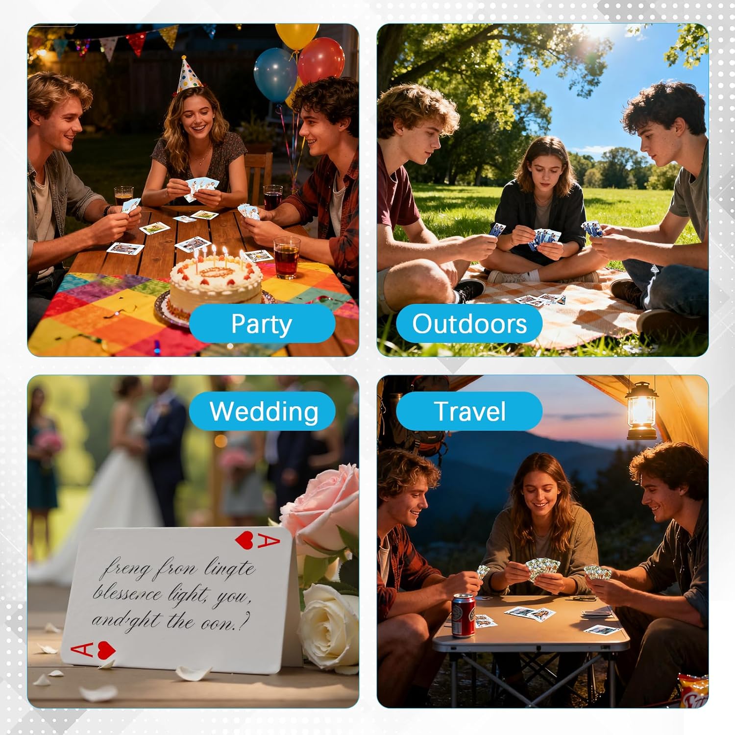 Custom Playing Cards with Photos (Max 16 Photos), Personalized Picture Standard Poker Cards, Gifts for Friends Family