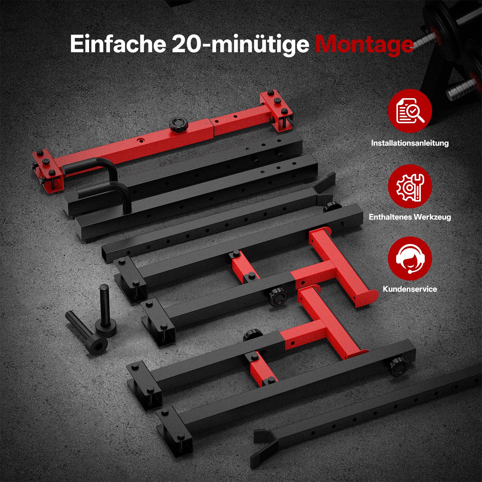 PASYOU Squat Rack Hantelständer, Multi-Funktionales Langhantelständer, Höhenverstellbare Doppelte Langhantelablage mit Push up, Trainingsgerät für zu Hause,Gym Standard Max. bis 544 KG