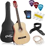 Ashthorpe 38-inch Beginner Acoustic Guitar Package (Red), Basic Starter Kit w/Gig Bag, Strings, Strap, Tuner, Pitch Pipe, Picks