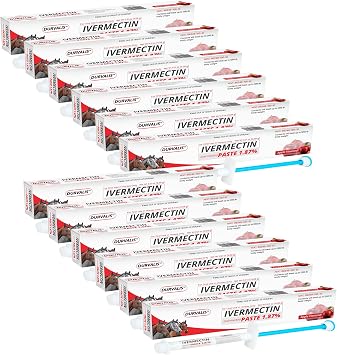 Ivermectin Horse Paste 1.87% Dewormer, 6.08g Syringe 12 Pack