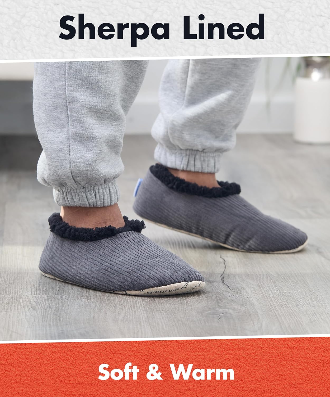 Snoozies Mens Slippers Indoor Plaid, Cord, or Camo, Sherpa Fleece-Lined Slippers Socks Non-Skid, Mens House Shoes, Male Gifts - Image 2