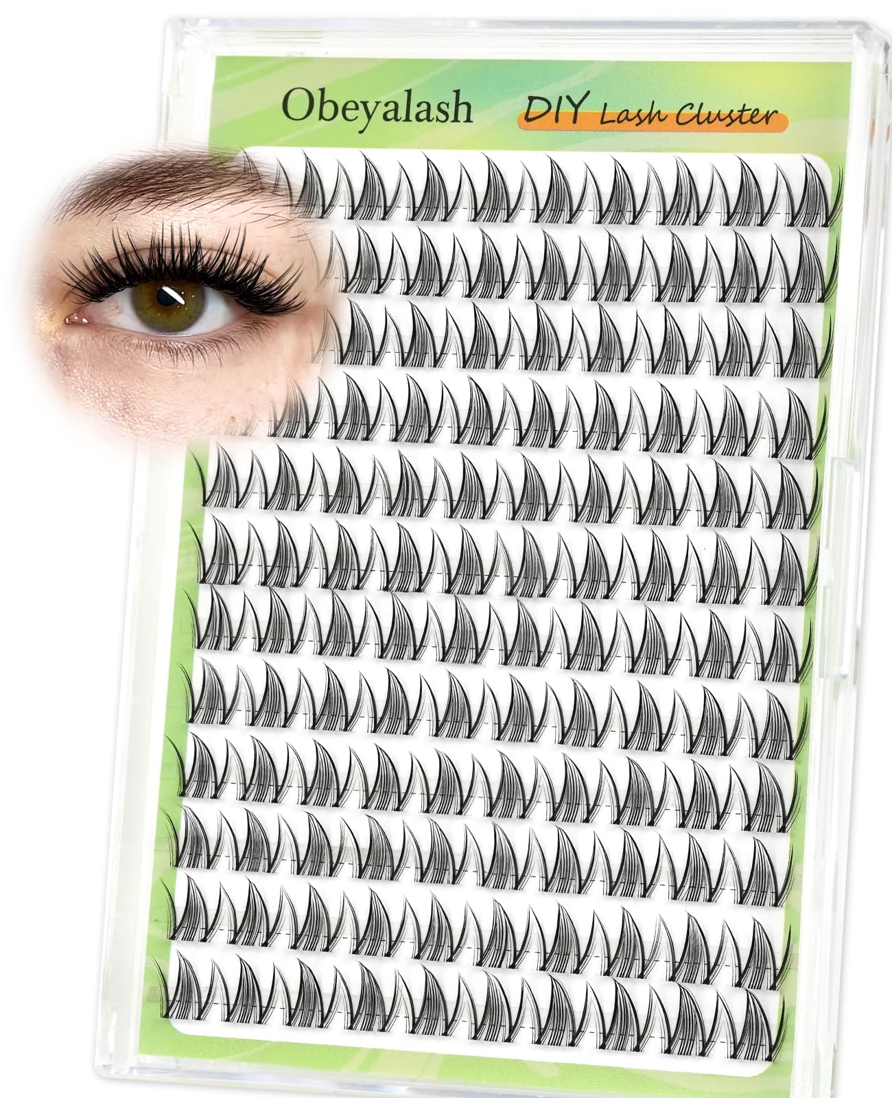 Obeyalash Wispy Cluster Lashes Manga 120pcs D Curl Einzelne Wimpern Cluster 12mm Invisible Band DIY WimpernverläNgerung Reusable Einzelwimpern at Home (Manga Eye)