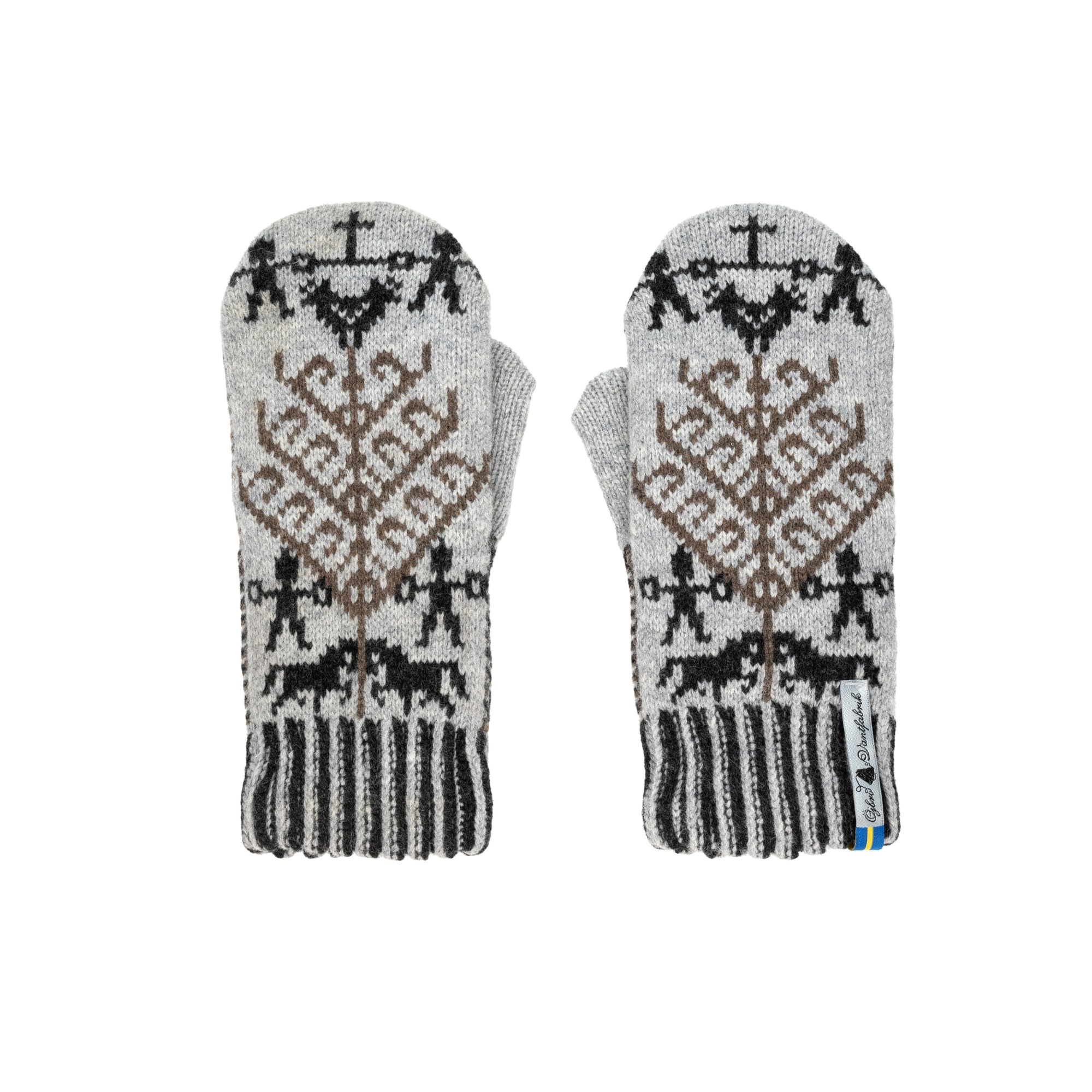 ÖJBRO VANTFABRIK guanti in maglia lana merino Yggdrasil Liv L (10-11) grigio guanto fuderato caldi morbidi Svezia