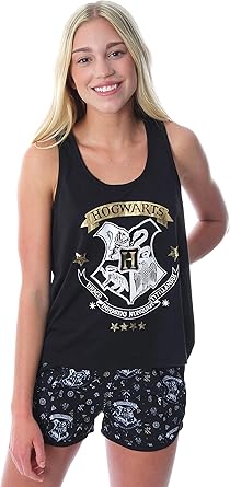 Conjunto de Pijama Feminino Harry Potter Hogwarts House Crest Regata e  Shorts : Amazon.com.br