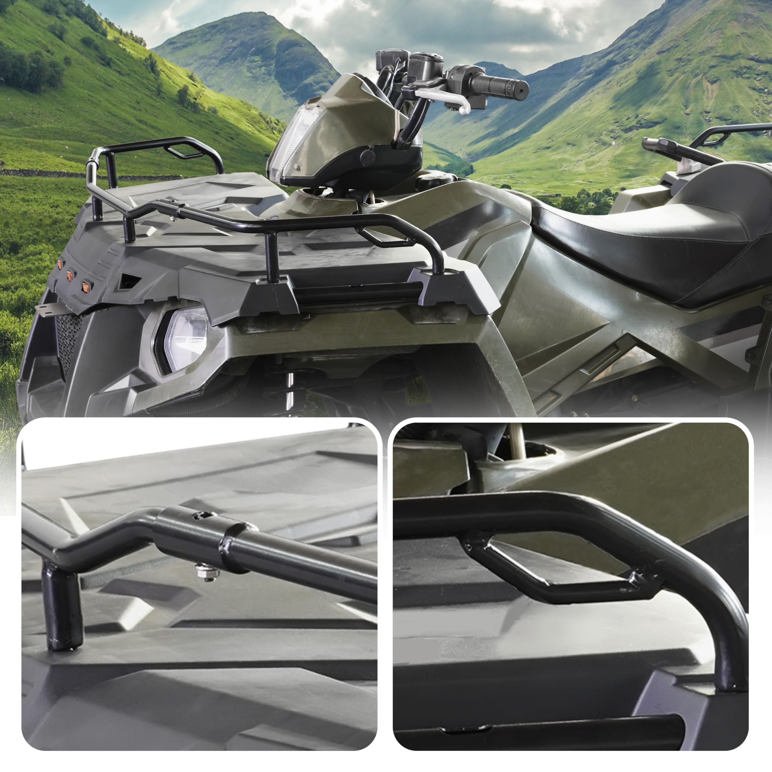 Black Steel Front Rack Extender For Polaris Sportsman 450 570 2014-2024