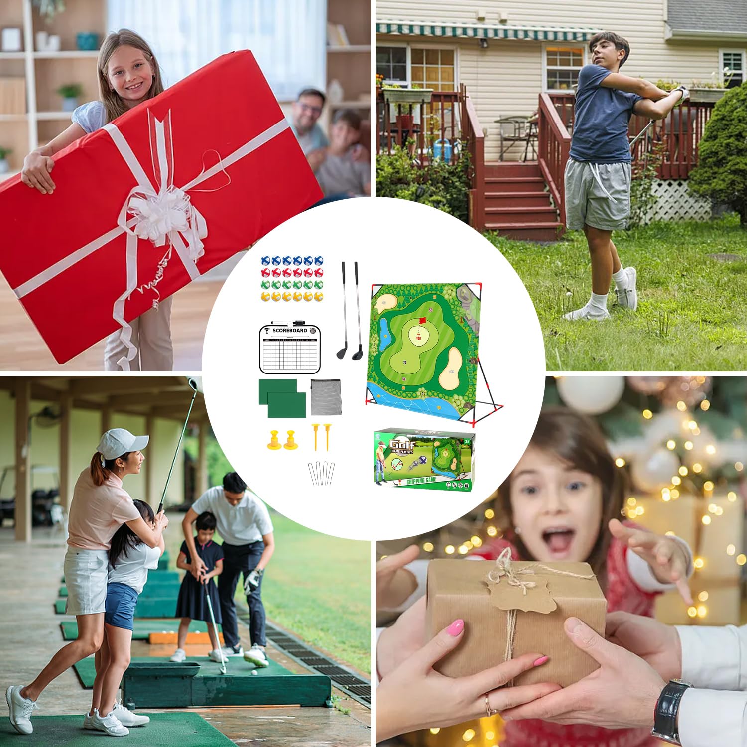 Juego de golf con pelotas de golf y contador de puntos, juego de mini golf, juguetes de golf para niños y adultos, mini maletín de golf, juego de astillado de golf, juego de golf para el hogar