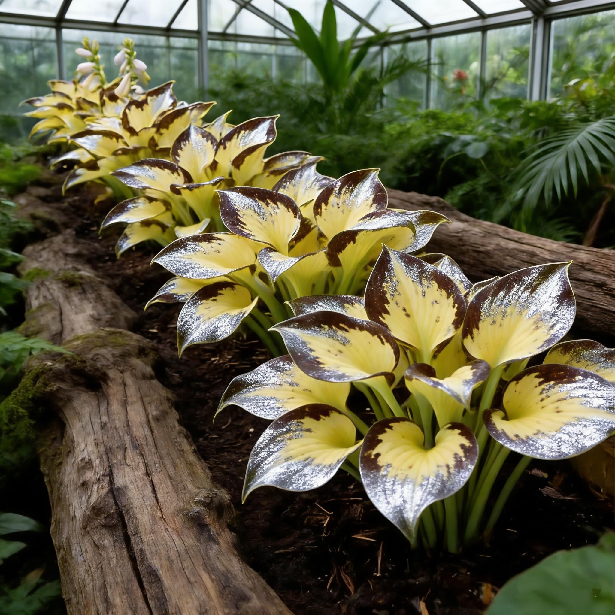 Hardy Perennial Hosta Bulbs - for Garden Decoration, Professional Planting,Simple to Grow, Outdoor Garden Displays-4 Bulbs-I