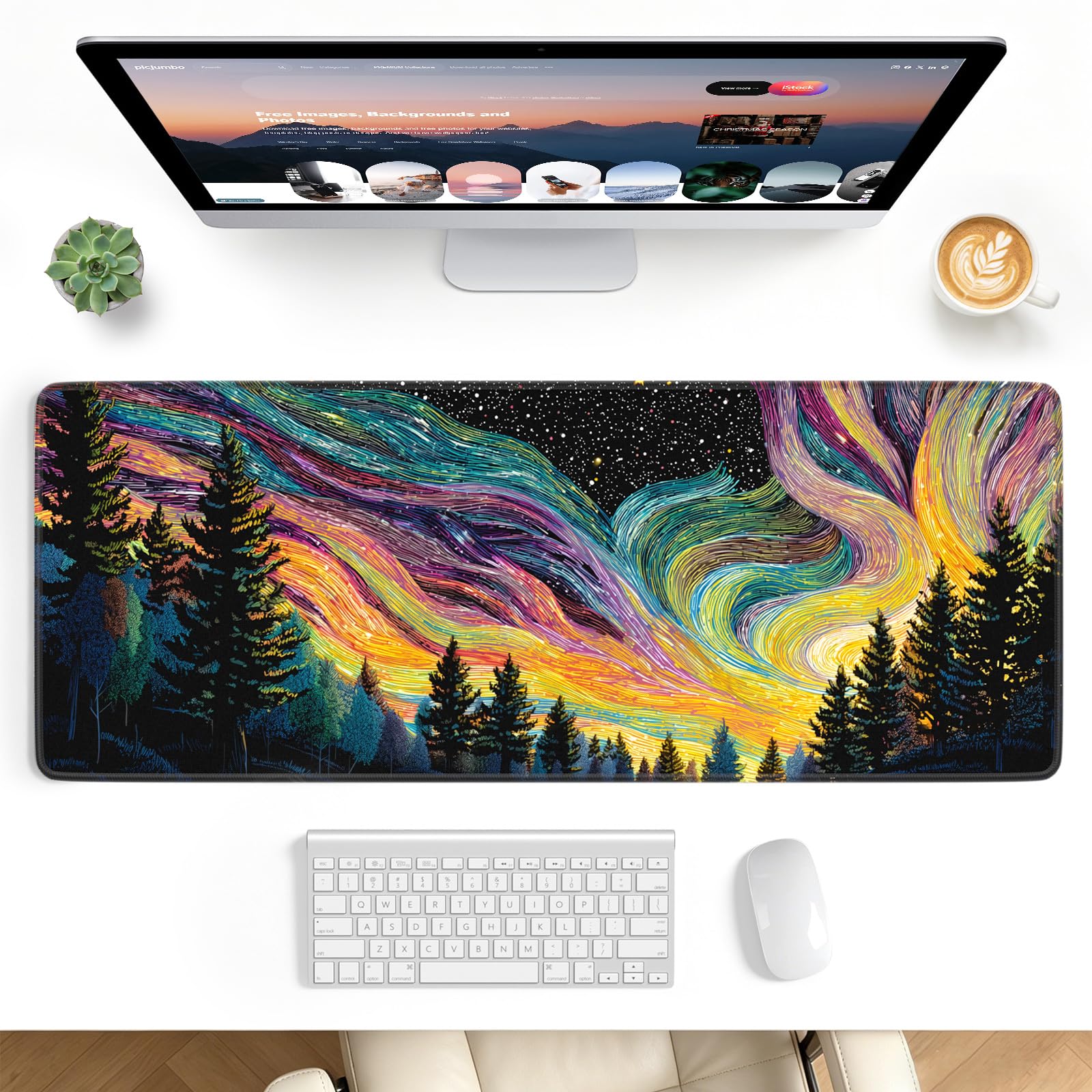 Stanploe Gaming Mouse Pad, Extended Desk Mat, Stitched Edges, Non-Slip Base