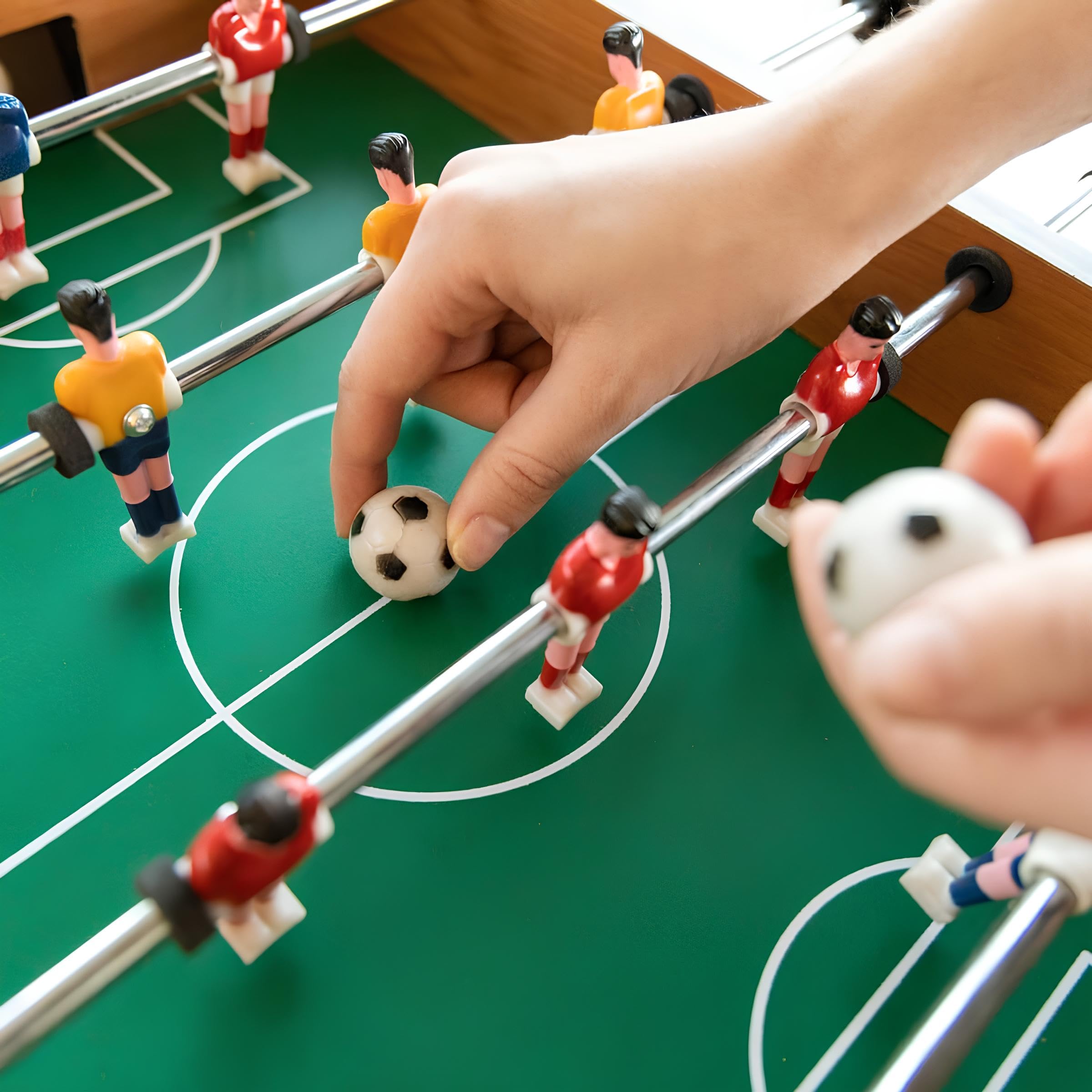 Calcetto Biliardino Calciobalilla in Legno da Tavolo cm 48,5x30x5 Calcio Balilla da Tavolo in Legno con Segnapunti Gioco Calcetto Biliardino Calcio Balilla per Bambini e Adulti Calcetti Gioco in Legna