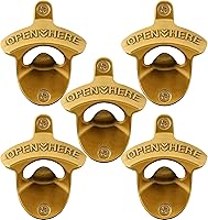 Vista 22 de abridor de botellas de cerveza de bronce antiguo, montaje en pared, estilo antiguo, abridor de tapas de botellas, montado en poste, acero inoxidable