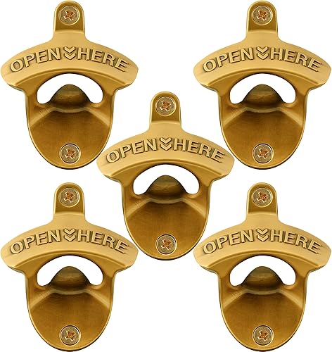 Miniatura 22 de abridor de botellas de cerveza de bronce antiguo, montaje en pared, estilo antiguo, abridor de tapas de botellas, montado en poste, acero inoxidable