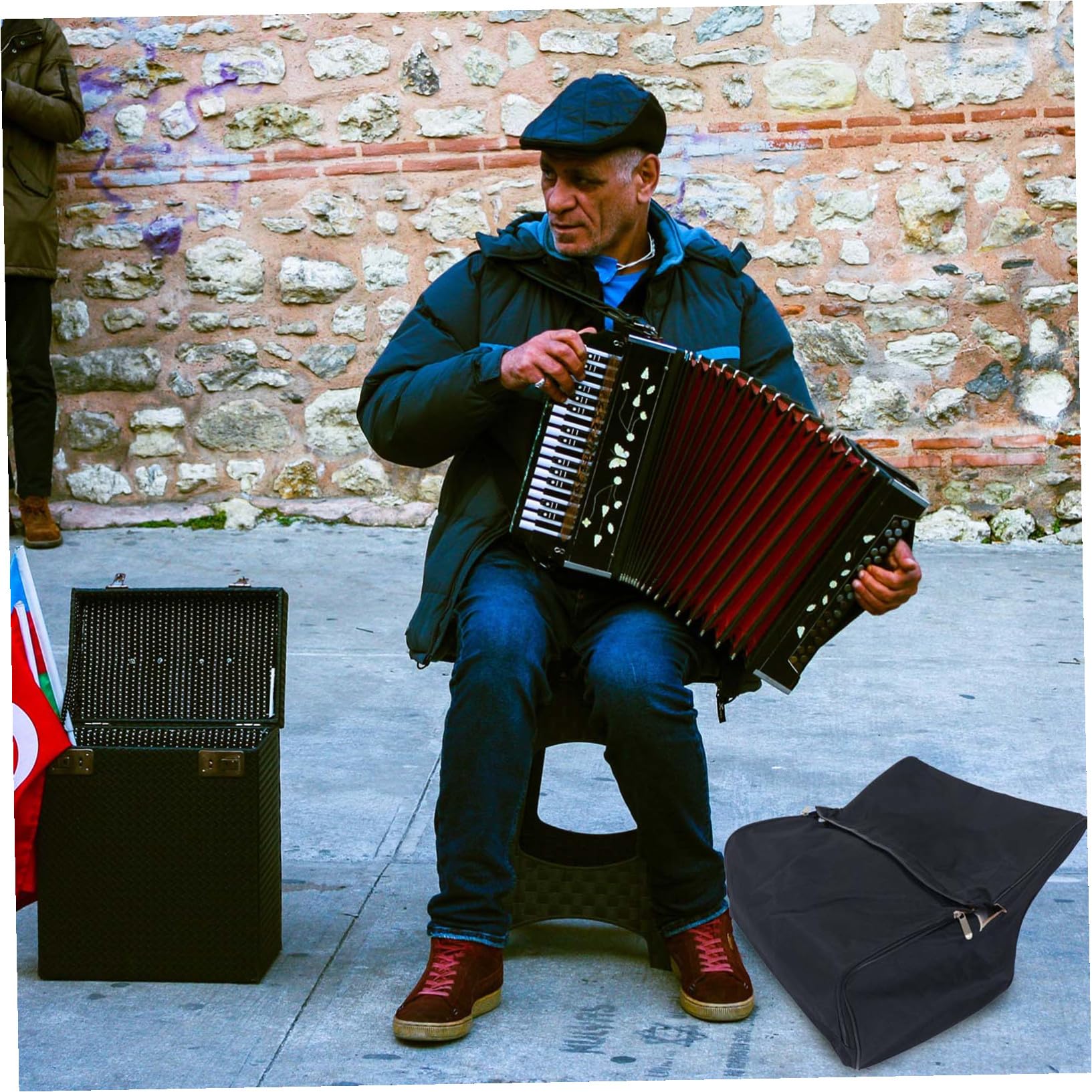 VICASKY Accordéon Protection Anti-poussière Noir et Bandoulière Réglable Paquet Pratique en Tissu Oxford pour Transport à Domicile École