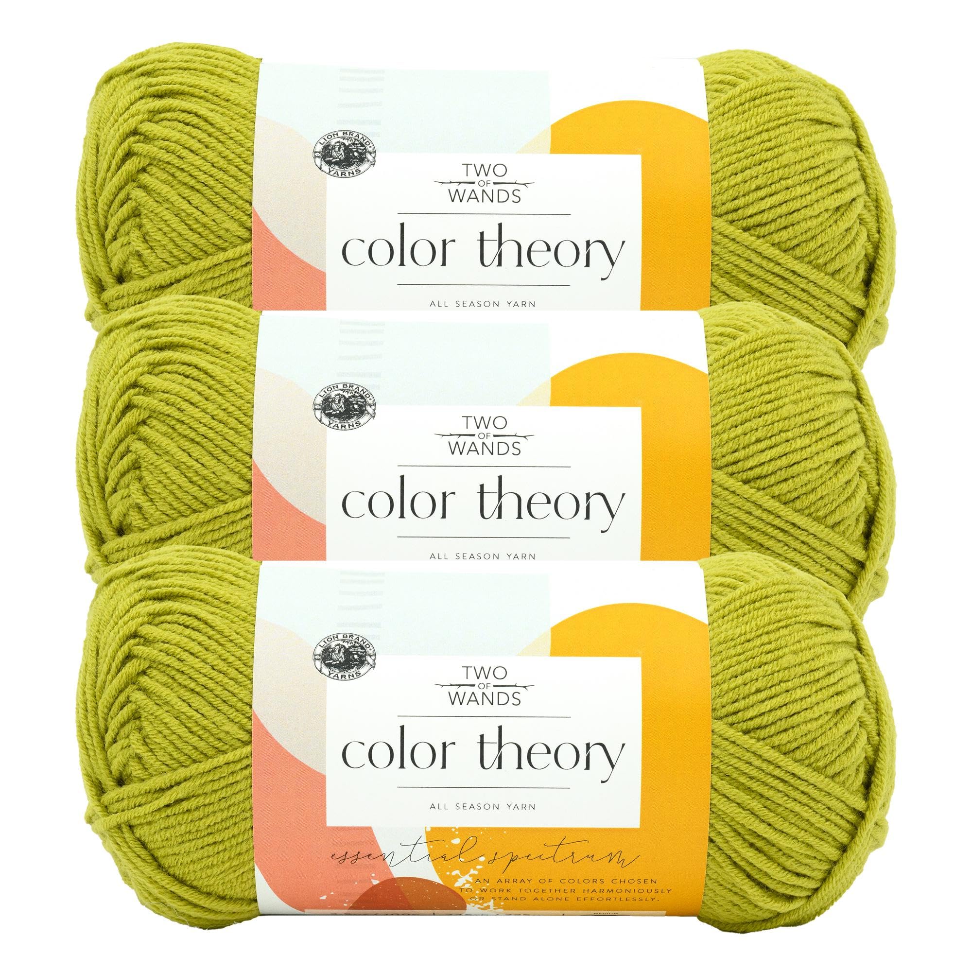 Lion Brand Yarn, Color Theory Knit & Crochet Yarn, Citron, Green, 3 Pack