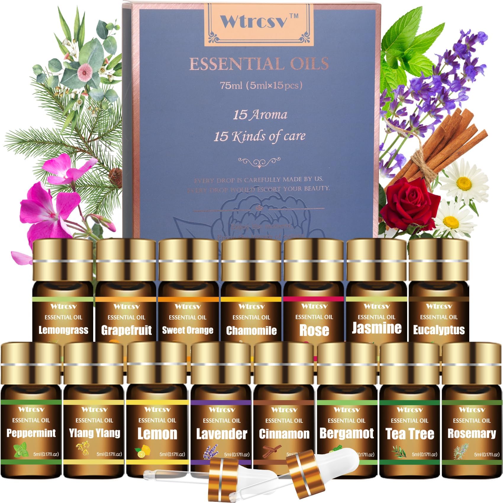 AROMA SOUNDS Bible Oils Tuning Kit 6本 Wtrcsv Essential Oils Set-Top 15 Blends for Diffusers,Candle