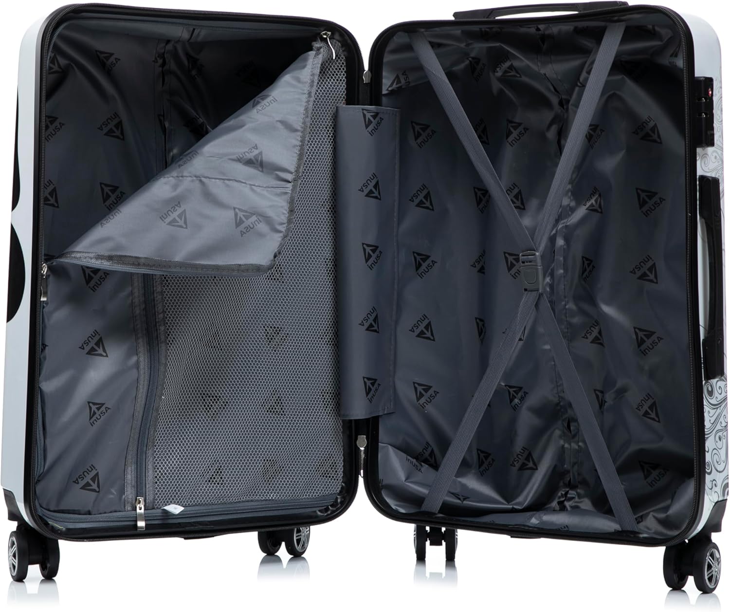 InUSA Butterfly Print Luggage with Spinner Wheels | Durable Lightweight Hardside Suitcase | Travel Bag with Handle and Trolley | 20 Inch Carry-On Spinner Luggage