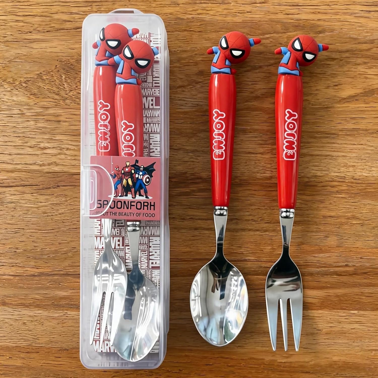 2 Pcs Cute Spider Utensils Set, Novelty Flatware with Cute Silverware Spoon and Fork, Portable Travel Set (spider)