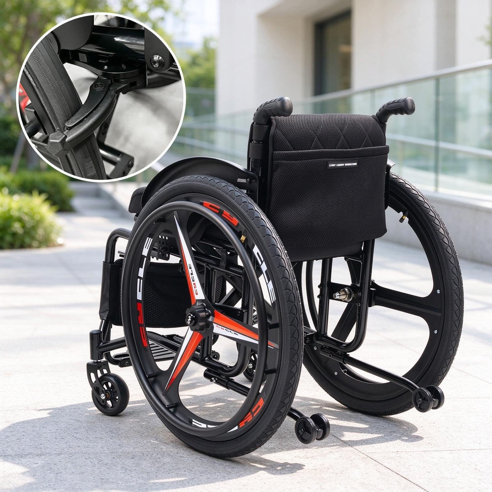 Sedia a rotelle sportiva leggera per tutti i terreni