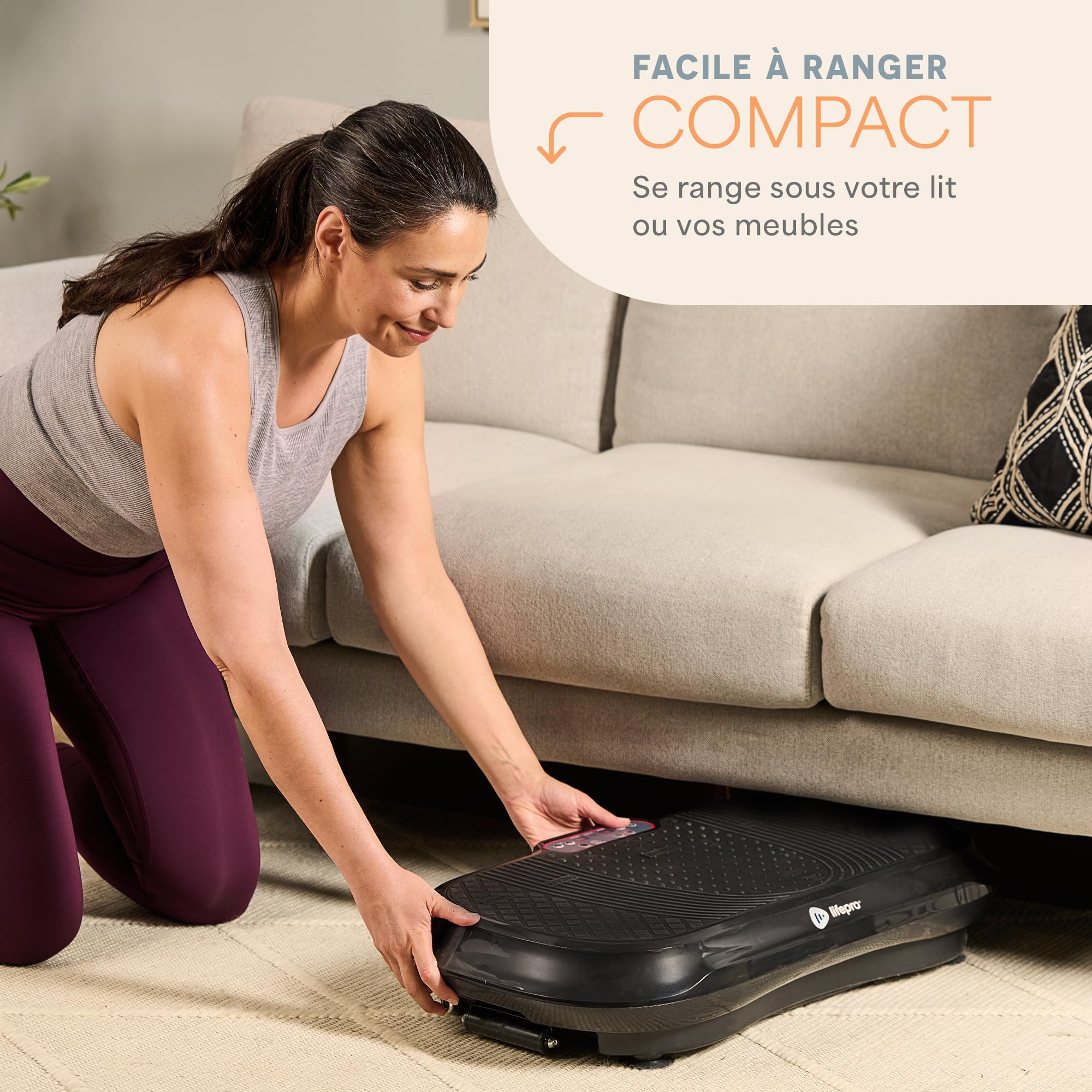 Lifepro Machine d'exercice à Plaque Vibrante Plateforme de Fitness avec Bandes en Boucle Télécommande