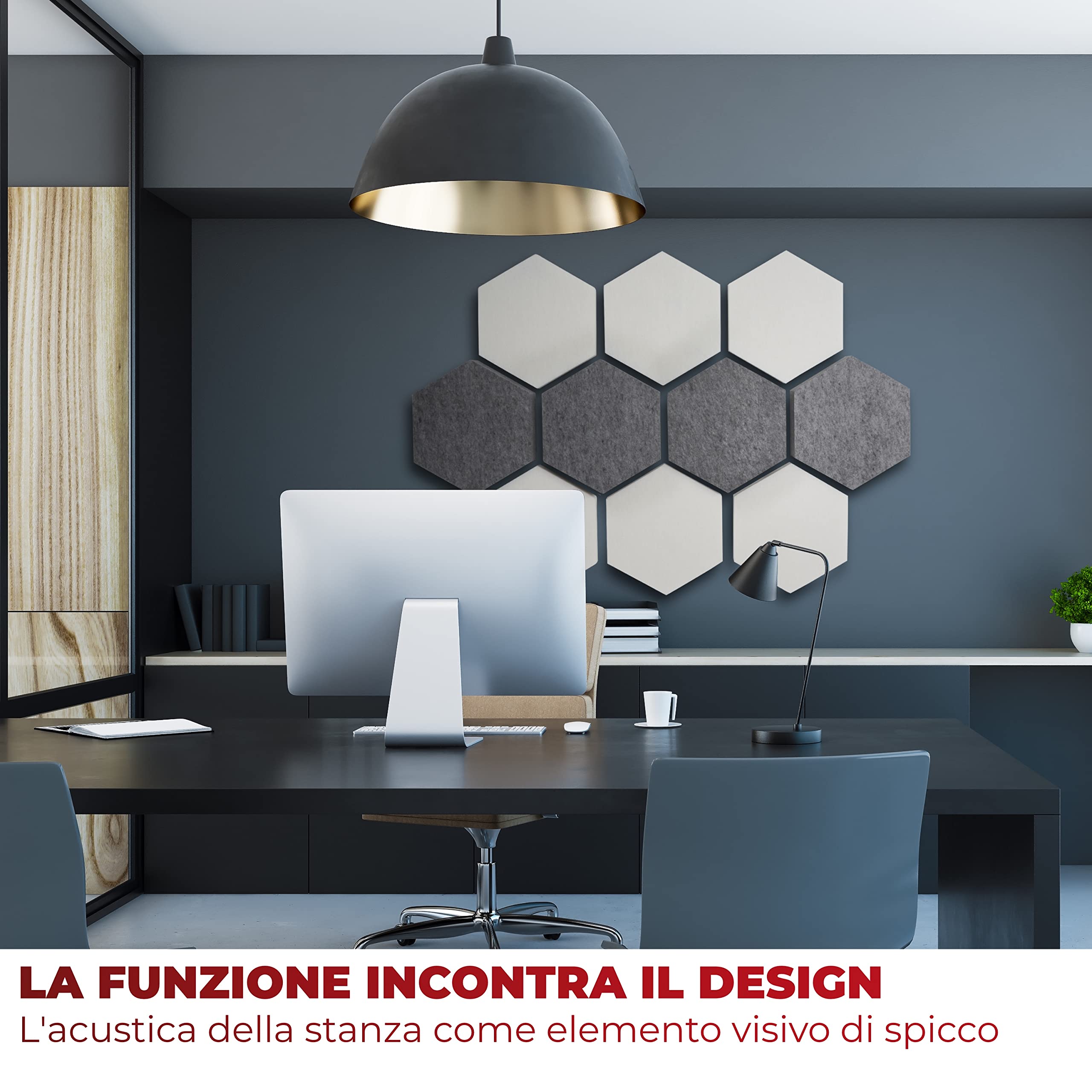 assorbitore acustico da parete, per creare la propria immagine sonora, isolamento acustico in ACOUSTIC FLEECE, adatto per giochi, home office o streaming, FLEECE DUO [10 pezzi]
