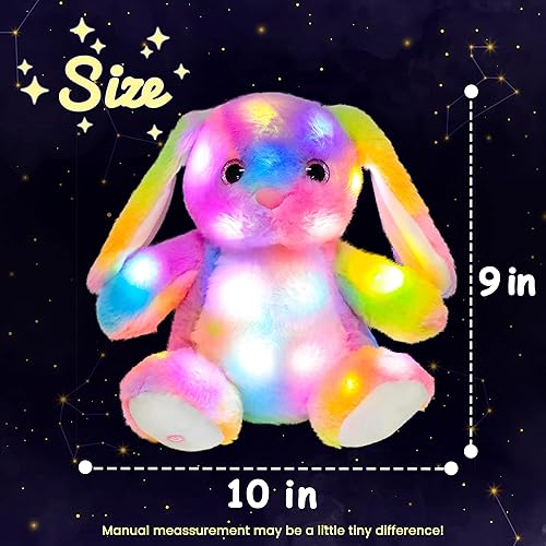Miniatura 2 de Hopearl Conejito de peluche LED con iluminación colorida de conejo de peluche, luces nocturnas que brillan en la oscuridad, festival de cumpleaños