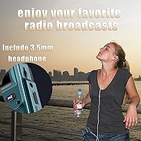 Vista 3 de Pocket Radio FM USB-C Charging 2000mAh Rechargeable Excellent Reception Clear Speaker and Headphone Jack,LCD Screen,FM Radio for Walk/Jogging/Gym