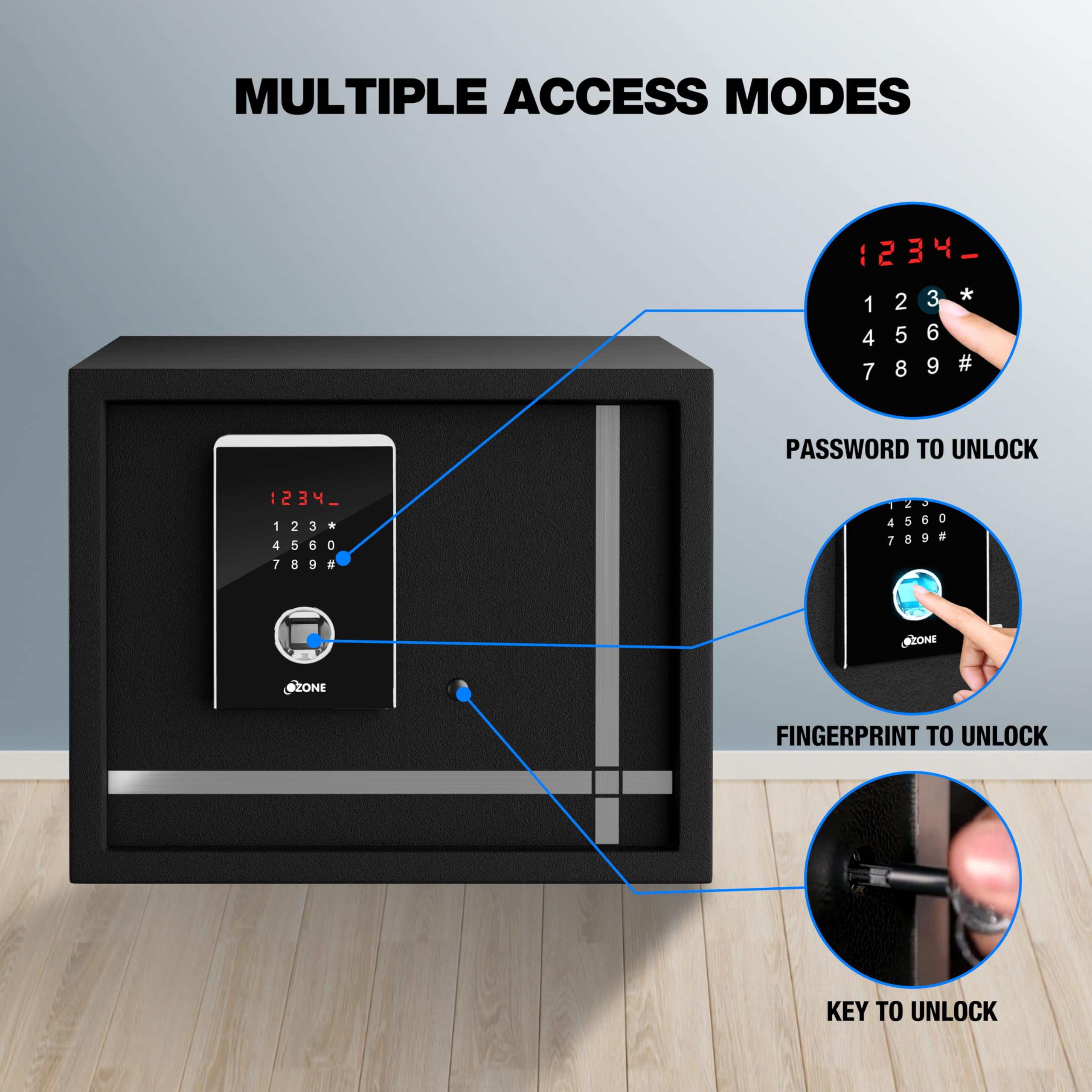 Fingerprint Safe Locker - Secure Home & Office Storage -4