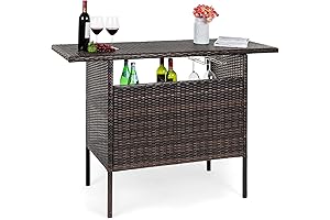 Enrich Your Al Fresco Gatherings with Best Choice Products Outdoor Patio Wicker Bar Counter Table