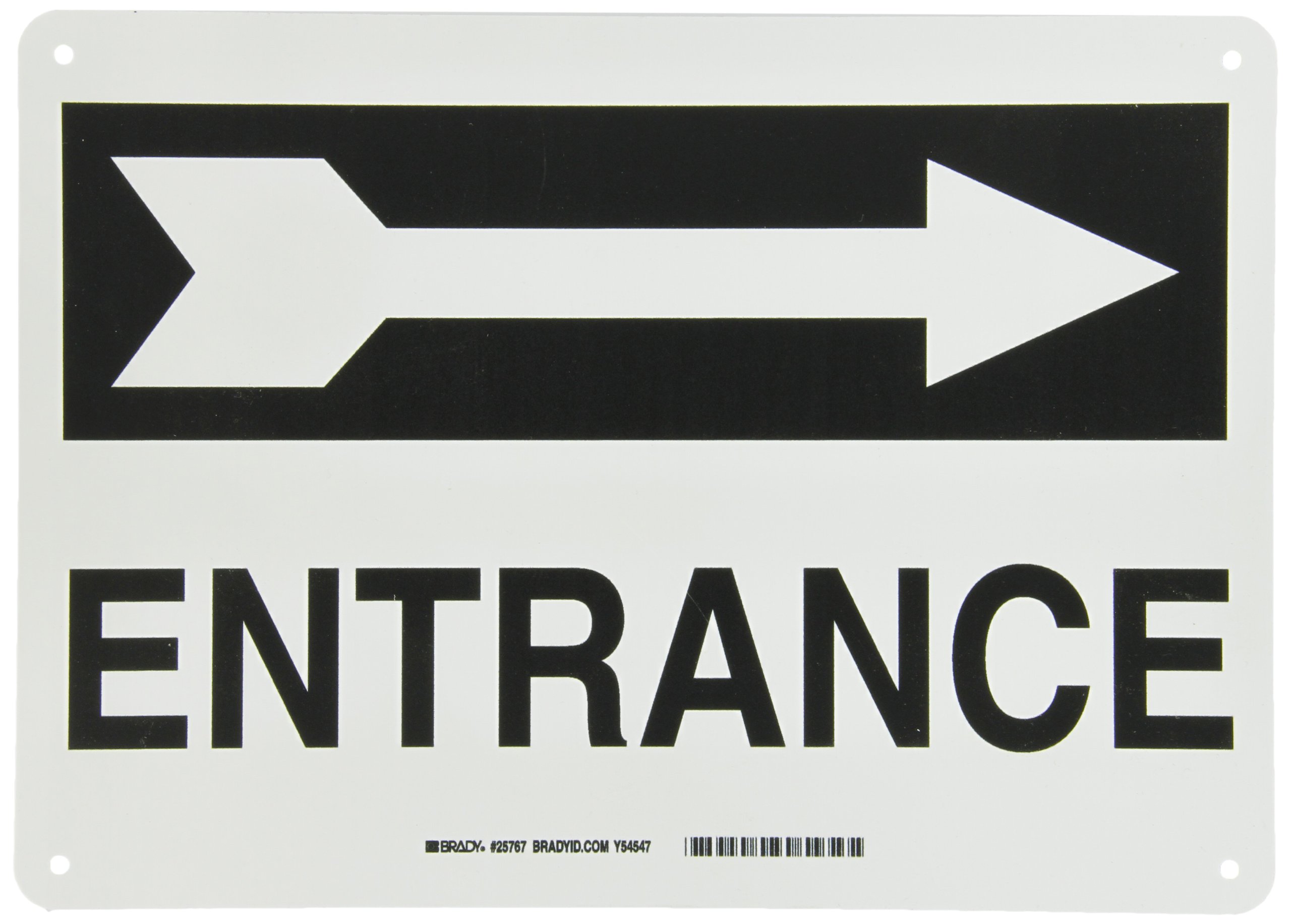 Brady 25767 Plastic Directional Sign, 10