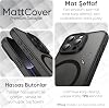Minesk iPhone 12 Pro Max için MagSafe ile Uyumlu MattCover Serisi Arkası Mat Polikarbonat Kenarları Silikon ve Köşeleri Güçlendirilmiş Kamera Korumalı ince Silikon Kılıf (Manyetik, 12 Pro Max)