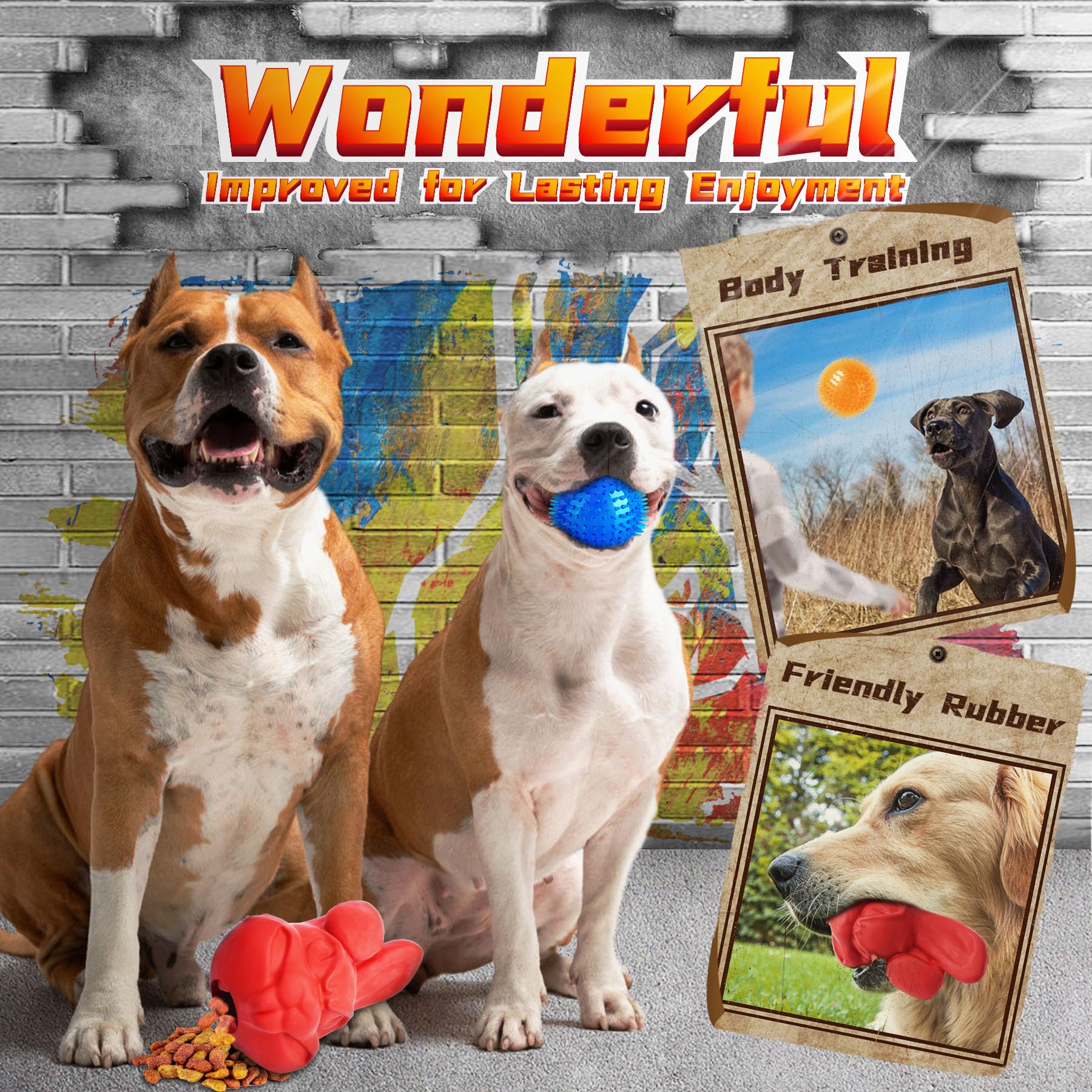 Varios Juguetes masticables Resistentes para Perros masticadores agresivos, Paquete de 9 Juguetes indestructibles para Perros Grandes Que Incluyen Juguetes masticables y de Cuerda, Juguetes