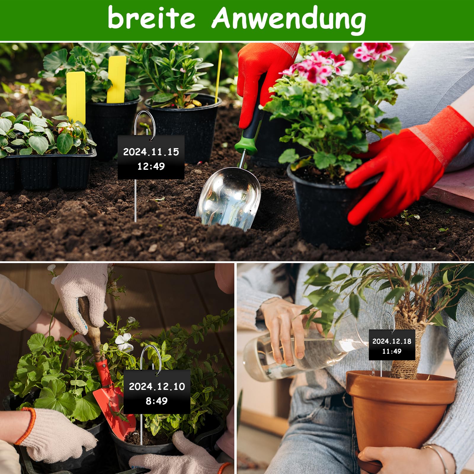 30 Stück Rechteck Pflanzenetiketten Gartenetiketten Pfähle mit Stift Pflanzenmarkierungen für den Garten im Freien Pflanzenetiketten für Topfpflanzen Samen Blumen