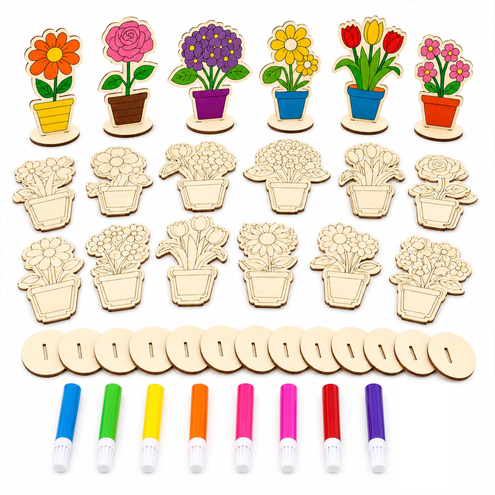 FEITONGFX Craft Sets Arts Crafts for Adults Wood Ornaments 24 Pack