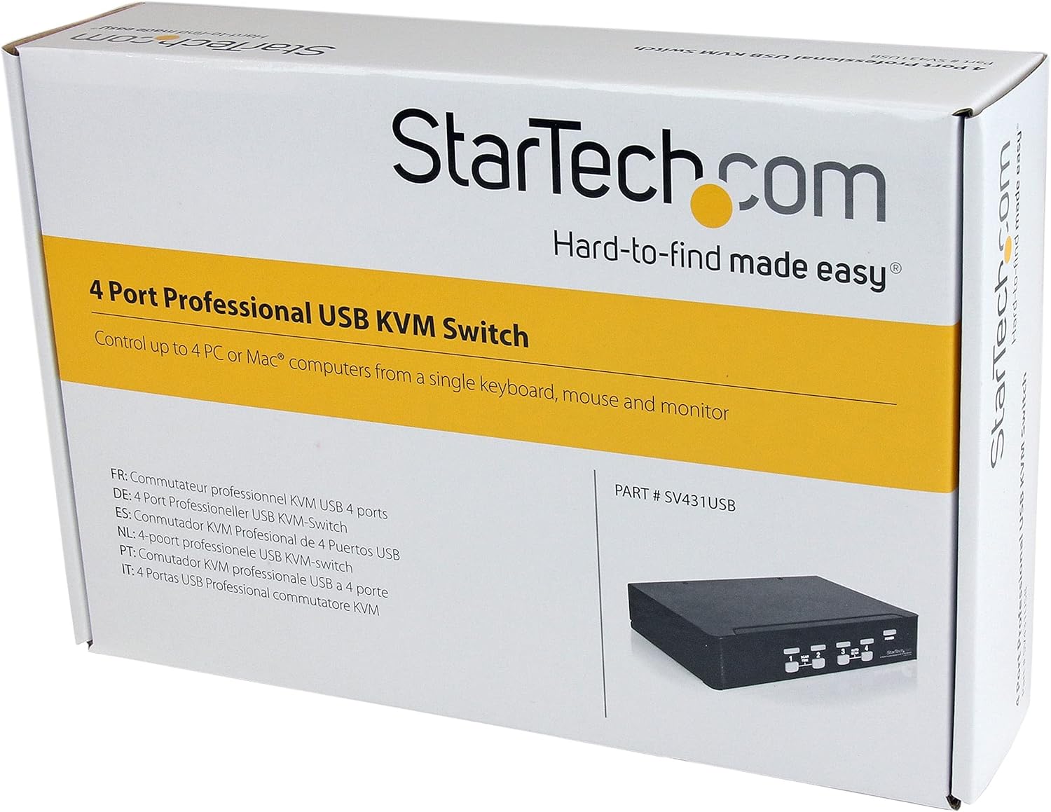Up To 40% OFF StarTech.com 4 Port Professional VGA USB KVM Switch with Hub - 1U Rack-mountable KVM Switch (SV431USB)