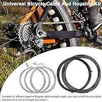 Vista 6 de Taiss Cable universal de freno de bicicleta, desviador de cambio de bicicleta, kit de carcasa de cable de bicicleta con juntas tóricas y tapas