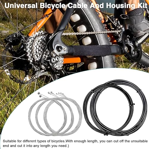 Miniatura 6 de Taiss Cable universal de freno de bicicleta, desviador de cambio de bicicleta, kit de carcasa de cable de bicicleta con juntas tóricas y tapas de