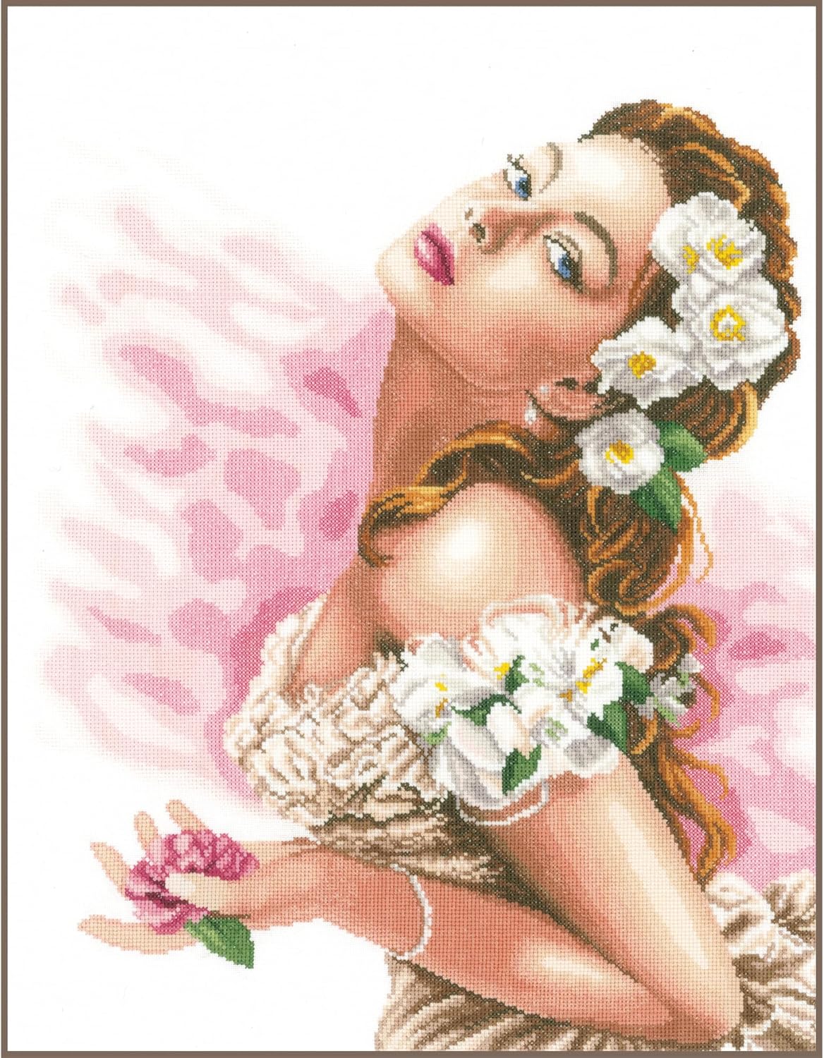 Lanarte Counted Cross Stitch Kit: Bouquet of Flowers (Evenweave), 45 x 37cm, N