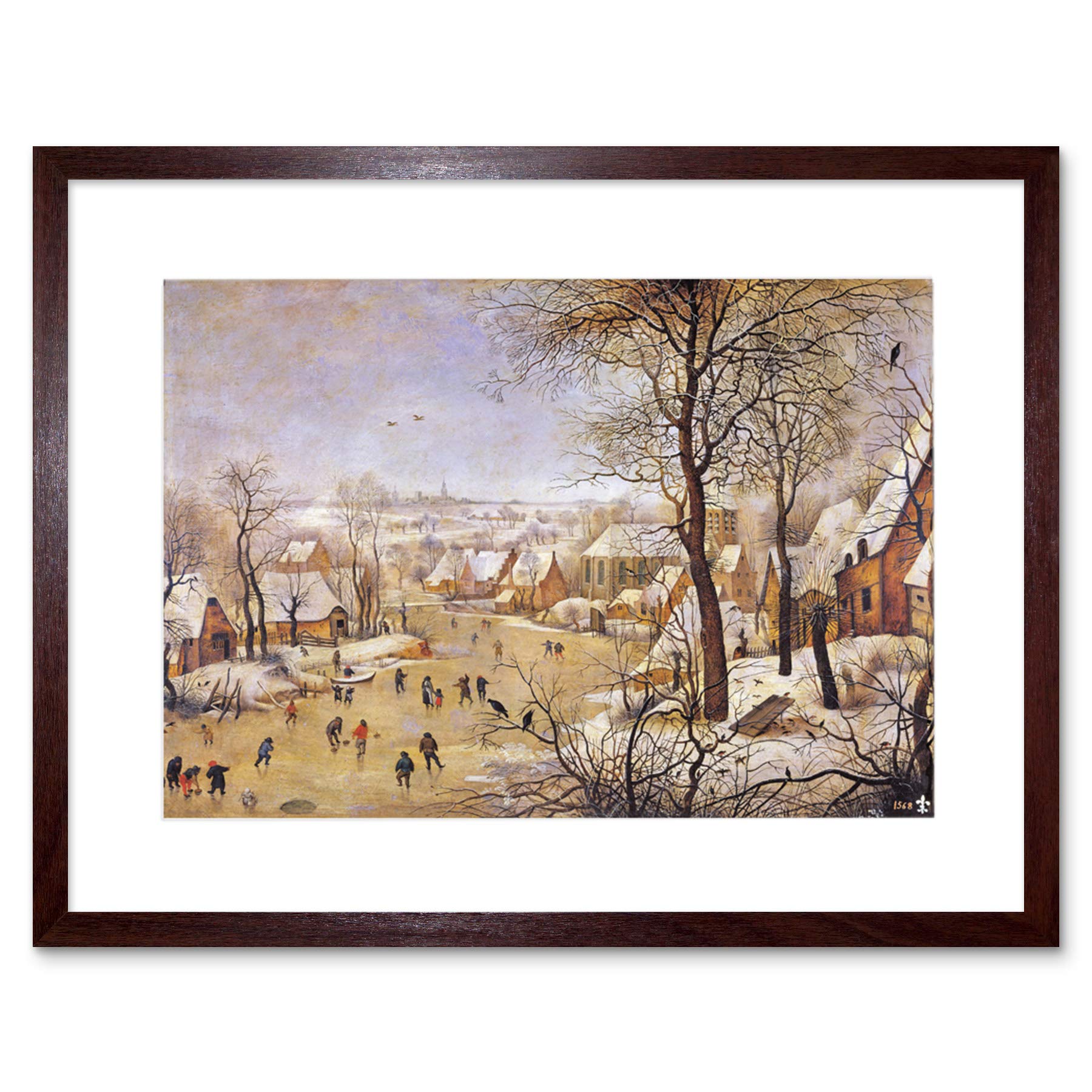 Wee Blue Coo Painting Landscape Brueghel Winter Bird Trap Framed Wall Art Print