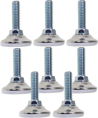 Patas de mesa, pies para muebles, patas de silla, patas ajustables, base de nailon, paquete de 8 niveladores de 1/4-20 pies, pies niveladores de