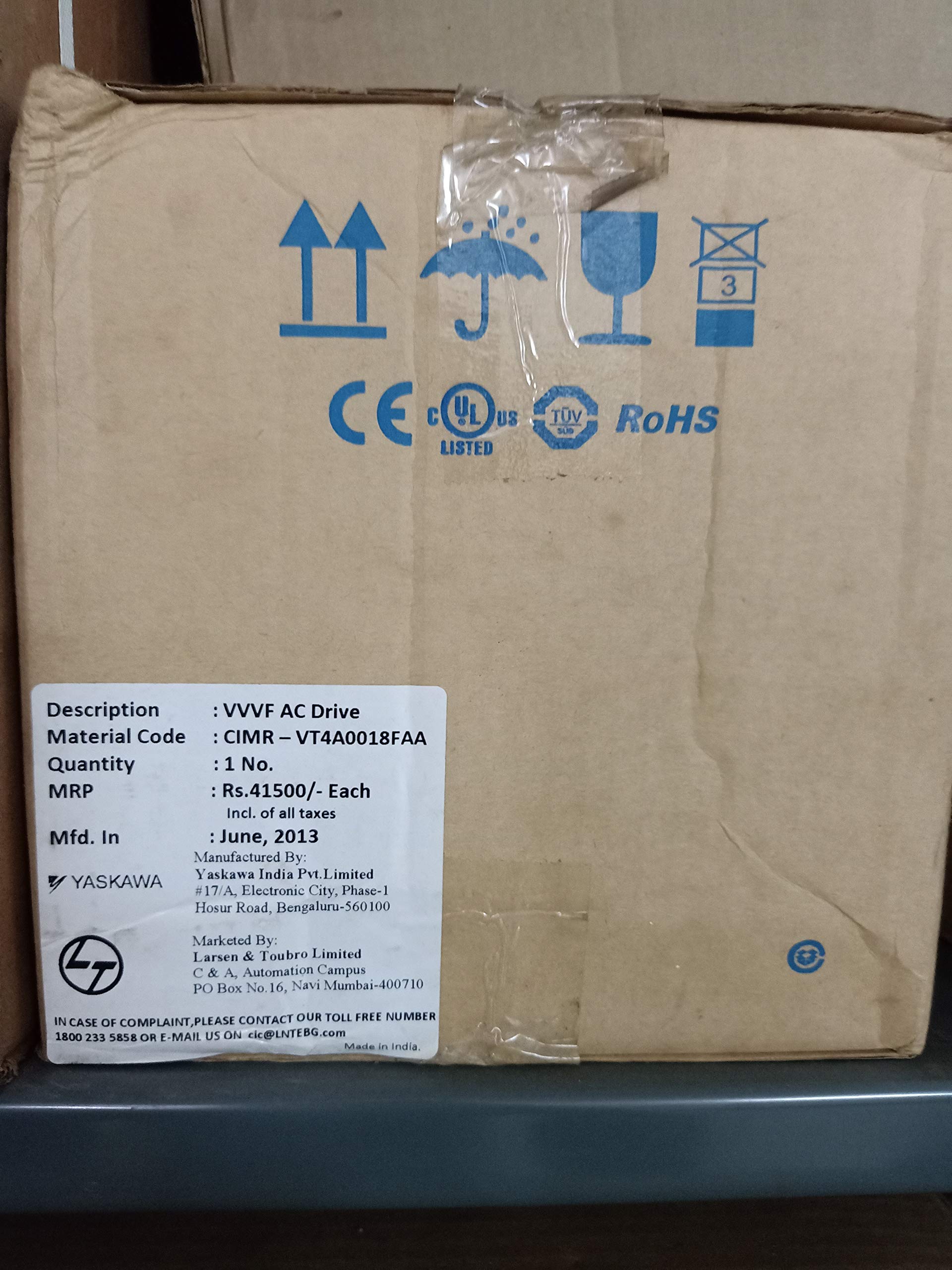 Buy VFD, CIMR-VT4A0018FAA Yaskawa 7.5KW (ND) / 5.5kW (HD) Inverter