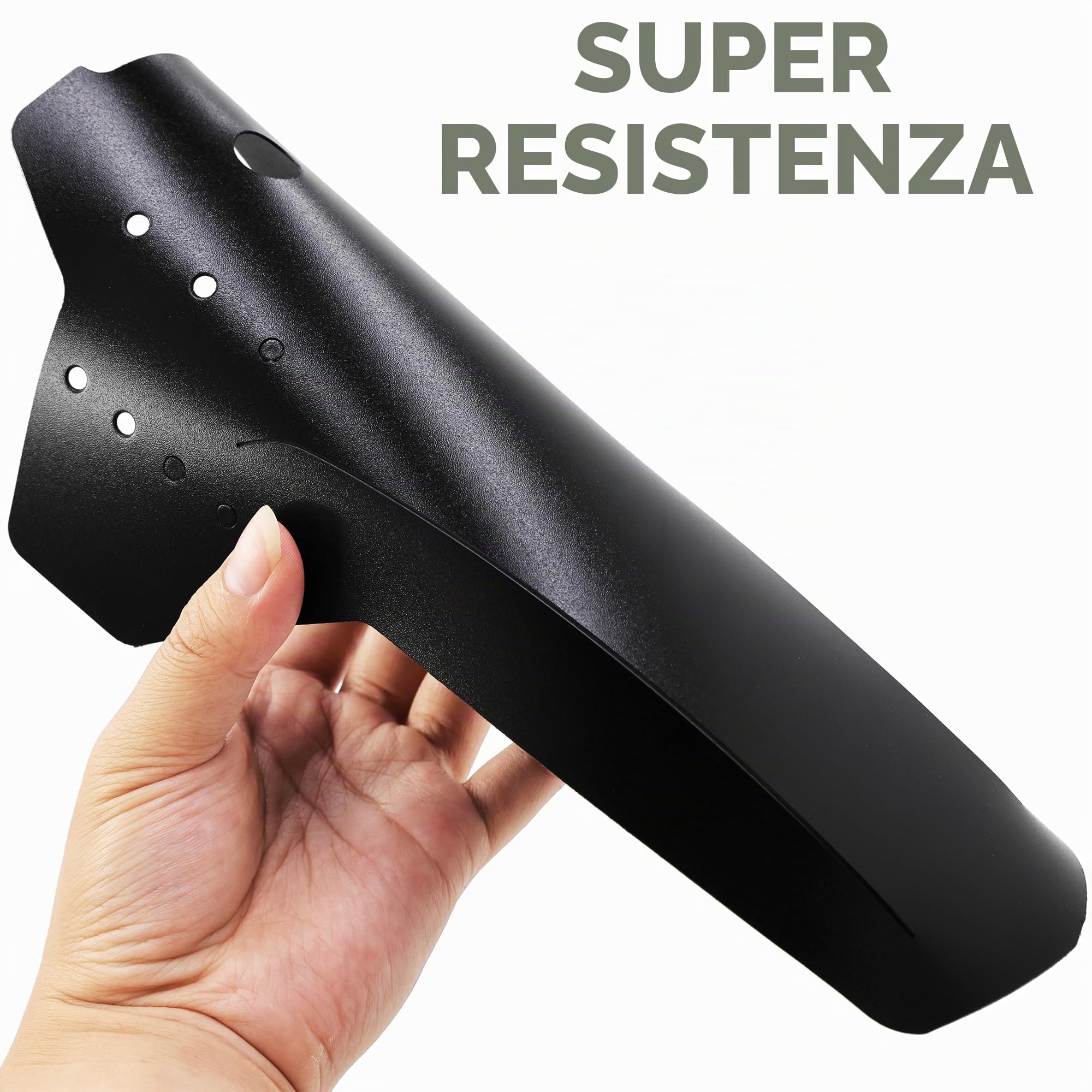 FETESNICE 2 Pezzi MTB Mudguard- Mountain Bike Protection Board da 29 Pollici in Fibra di Carbonio Testurizzata Anteriore e Posteriore con 10 attacchi Via Cavo.
