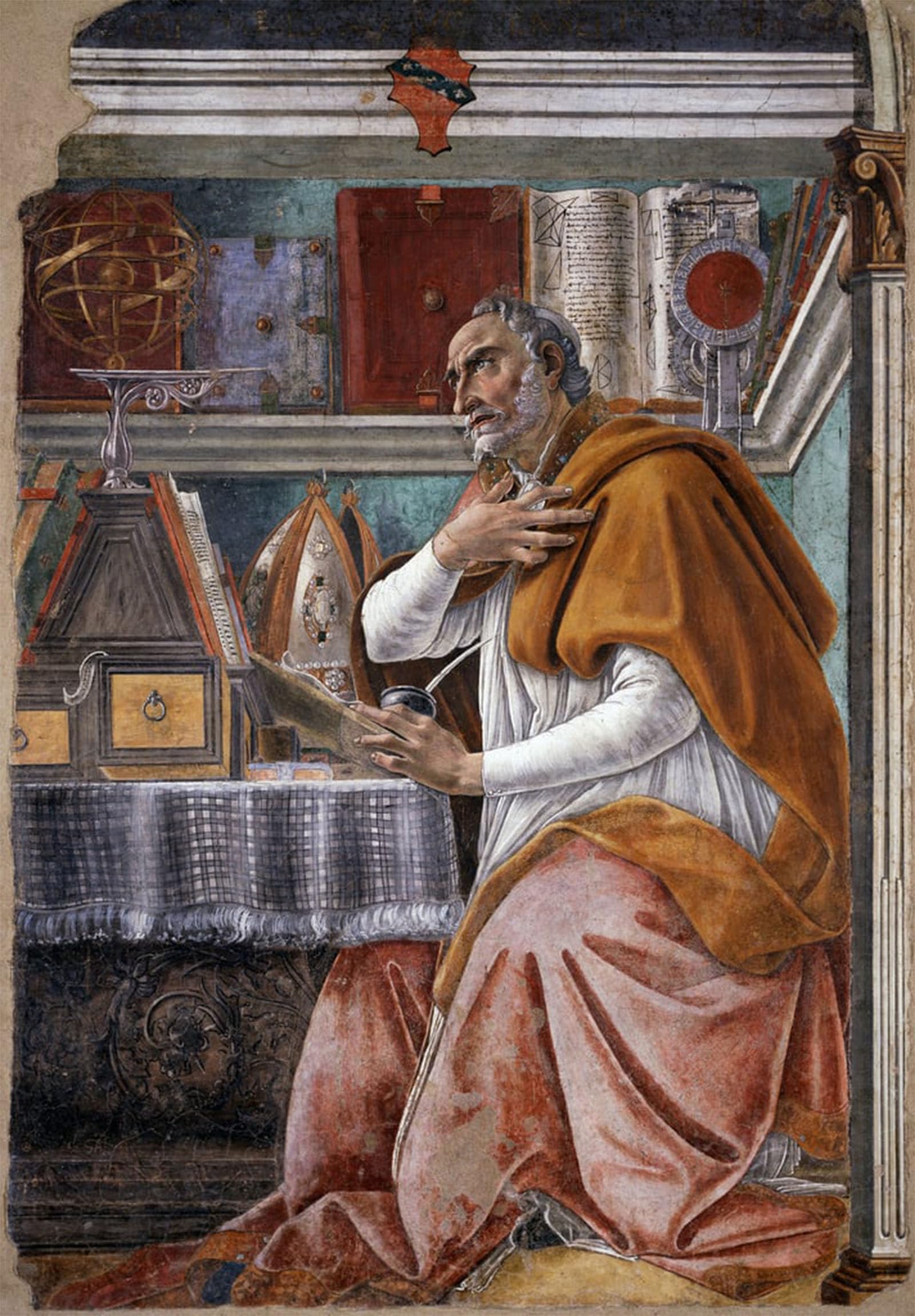 ARTXLXXBN Famous Art Print Poster Vintage Wall Art Saint augustine by Sandro Botticelli Canvas Art Poster for Home Decor 60x90cm
