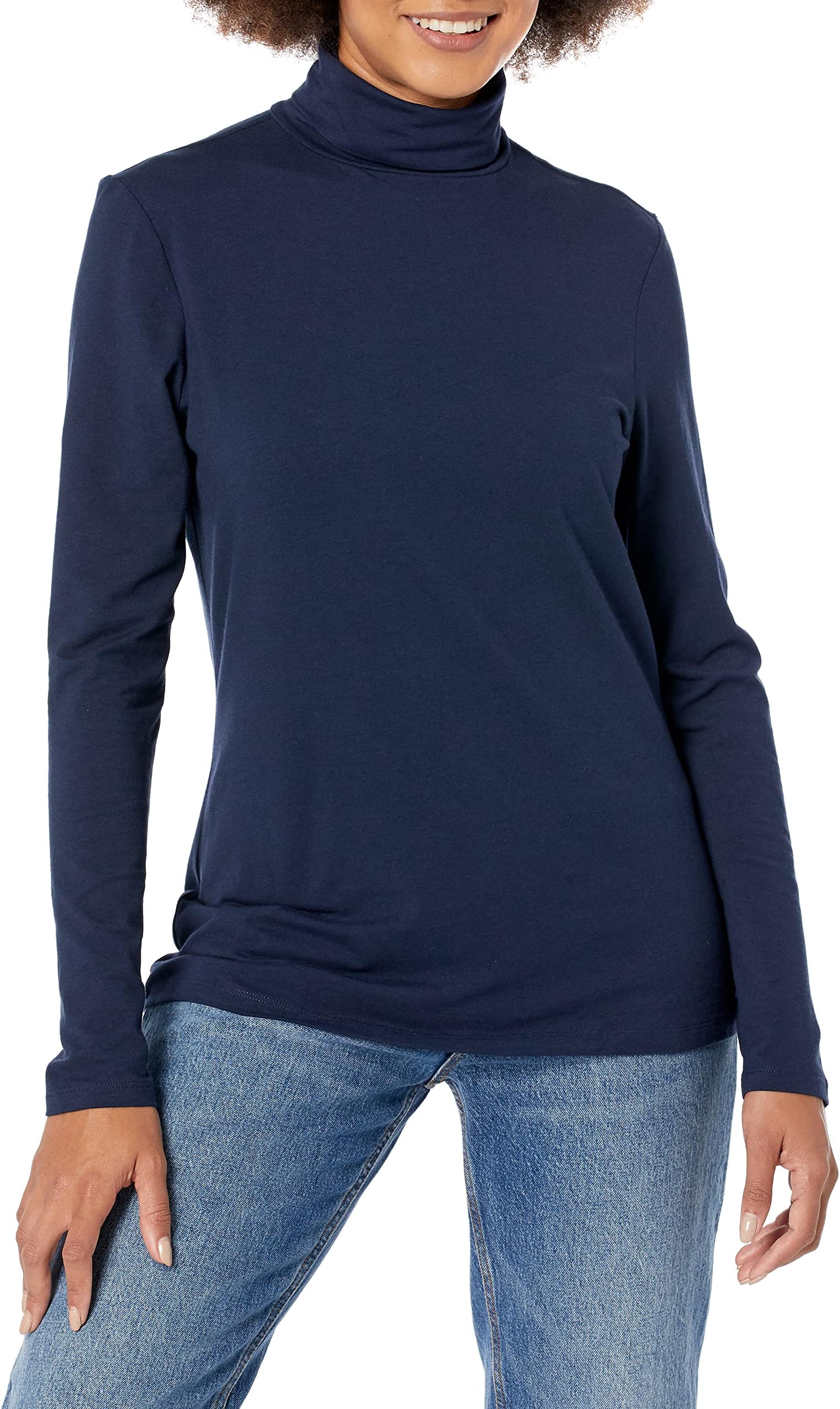 – Women's Turtleneck Long Sleeve Shirt (Available in Plus Size)