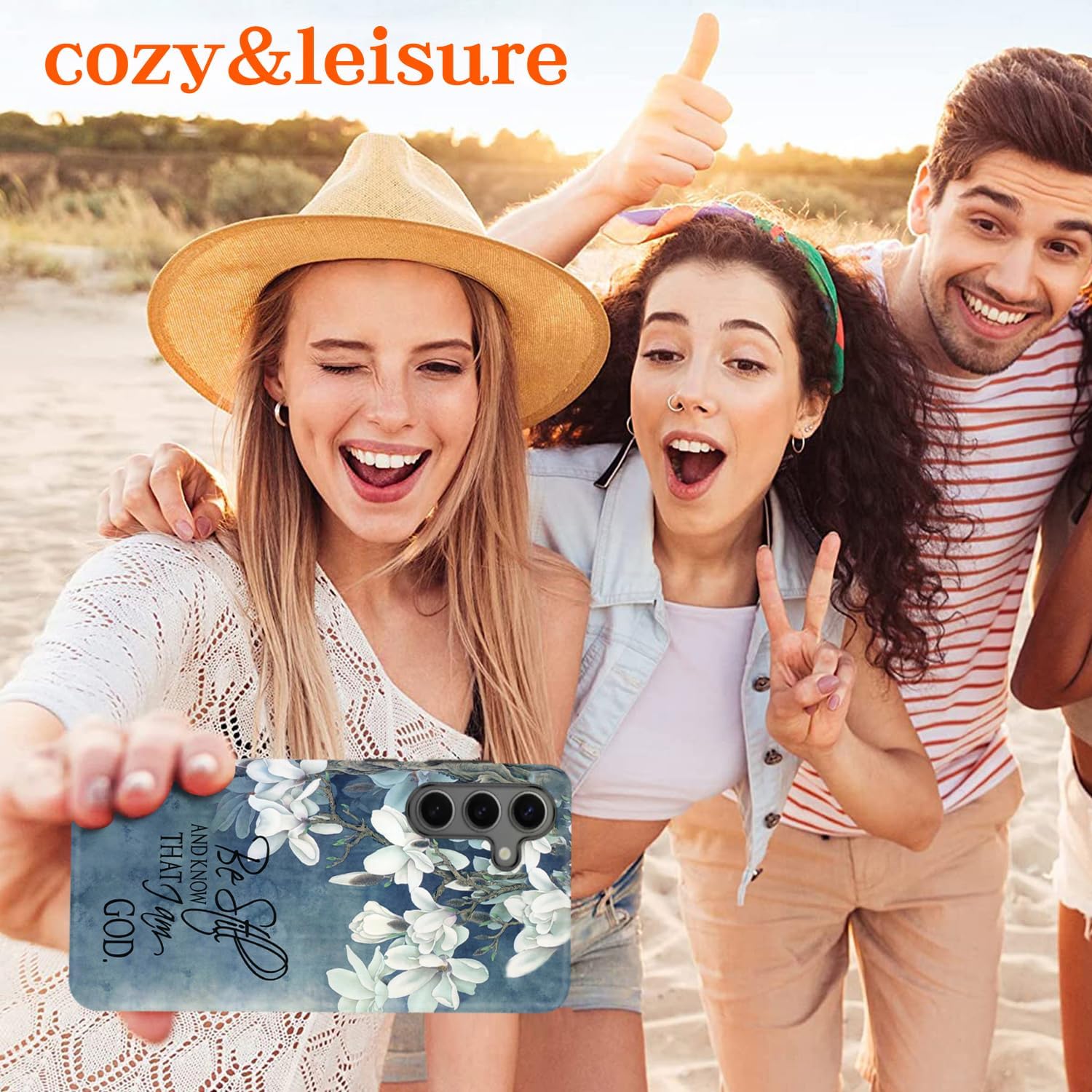 Compatible for Samsung Galaxy S24 Case,Two Layer Protection Heavy Duty Cover,Compatible for Samsung Galaxy S24 Phone Case,Christian Quotes Bible Verse Psalm 46:10,Magnolia Grandiflora - Image 5