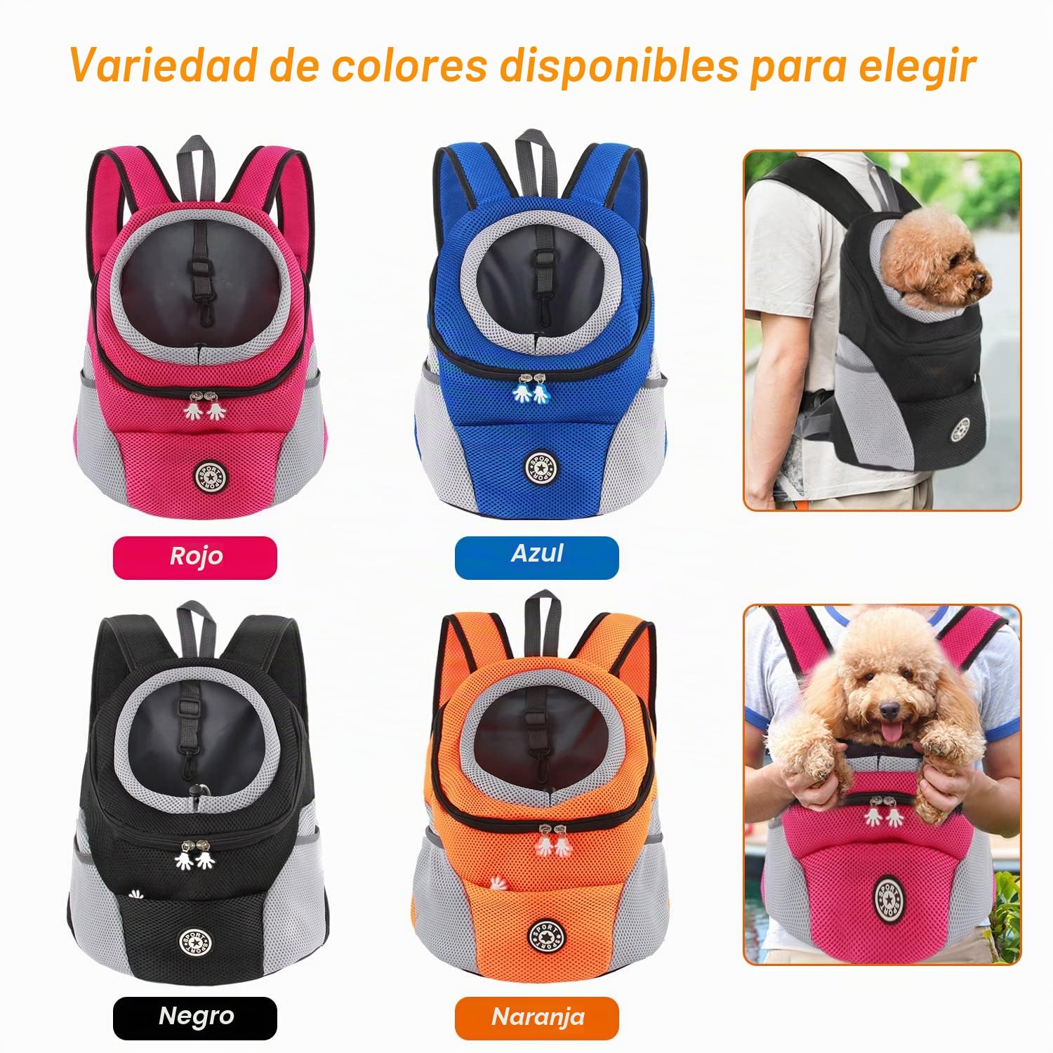 M MUNCASO Mochila Transportadora para Perros y Gatos, Bolsa de Viaje para Mascotas, Paquete Frontal para Cachorros, Aprobada por Aerolíneas para Viajes de Senderismo al Aire Libre