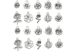 DanLingJewelry 100Pcs Rose Charms